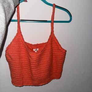 Aerie Vibrant Orange/Pink Knit Crop Top
